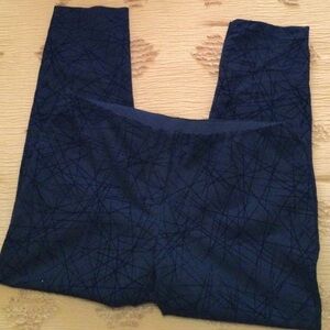 Alfani straight leg dress leggings textured print quality fabric blk size 16